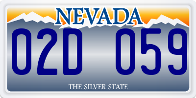 NV license plate 02D059