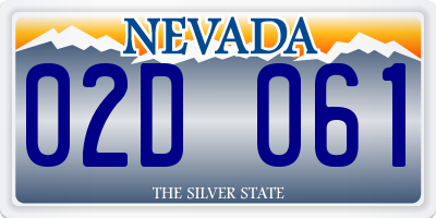 NV license plate 02D061