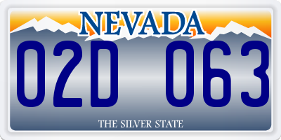 NV license plate 02D063