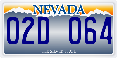 NV license plate 02D064