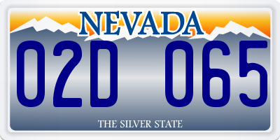 NV license plate 02D065