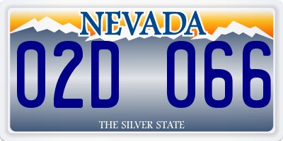 NV license plate 02D066