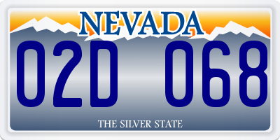 NV license plate 02D068