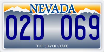 NV license plate 02D069