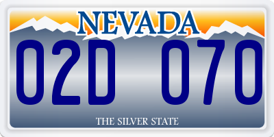 NV license plate 02D070