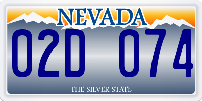 NV license plate 02D074