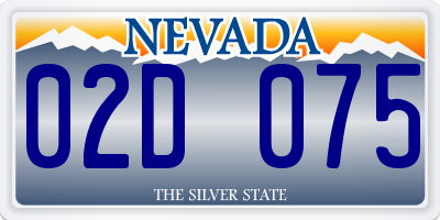 NV license plate 02D075