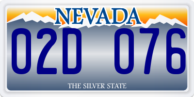 NV license plate 02D076