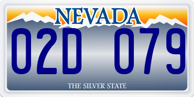 NV license plate 02D079