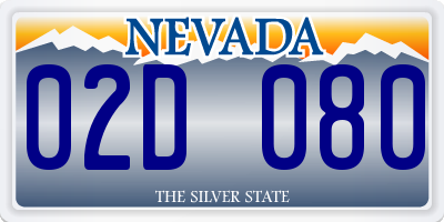 NV license plate 02D080