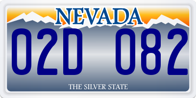 NV license plate 02D082