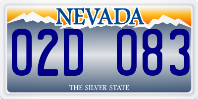 NV license plate 02D083