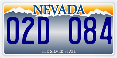 NV license plate 02D084