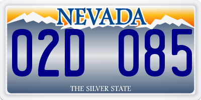 NV license plate 02D085