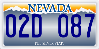 NV license plate 02D087