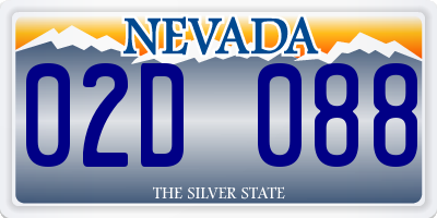 NV license plate 02D088