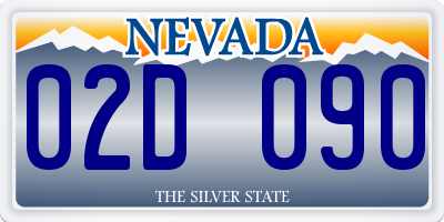 NV license plate 02D090