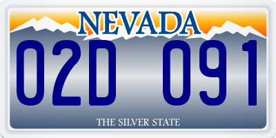 NV license plate 02D091