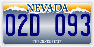 NV license plate 02D093