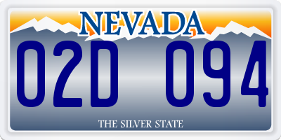 NV license plate 02D094