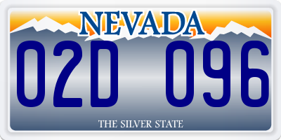 NV license plate 02D096