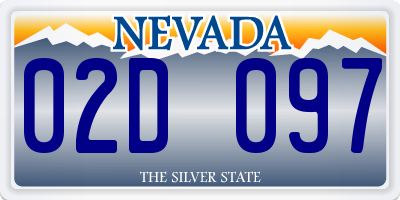 NV license plate 02D097