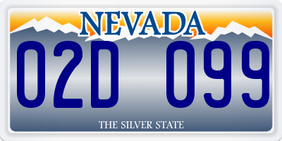 NV license plate 02D099