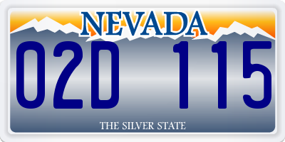 NV license plate 02D115