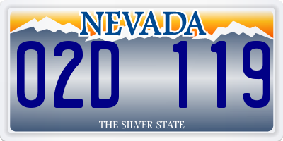 NV license plate 02D119