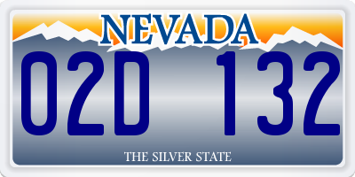 NV license plate 02D132