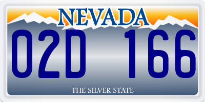 NV license plate 02D166