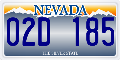 NV license plate 02D185