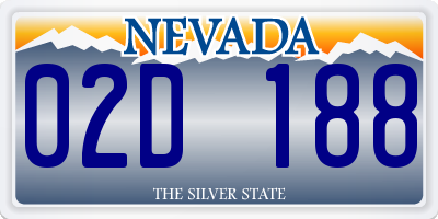 NV license plate 02D188