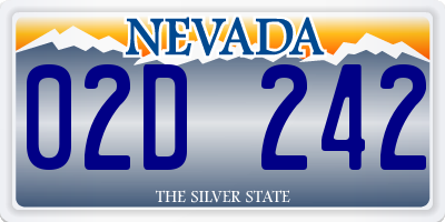 NV license plate 02D242