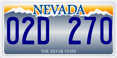 NV license plate 02D270