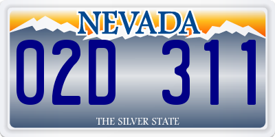 NV license plate 02D311