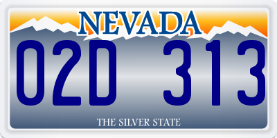 NV license plate 02D313