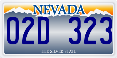 NV license plate 02D323