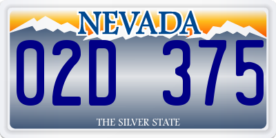 NV license plate 02D375