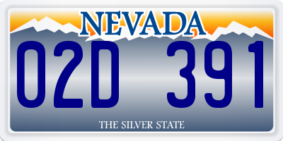 NV license plate 02D391