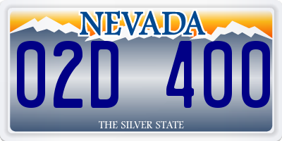 NV license plate 02D400