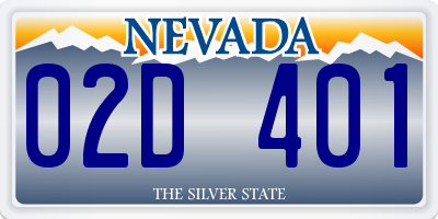 NV license plate 02D401