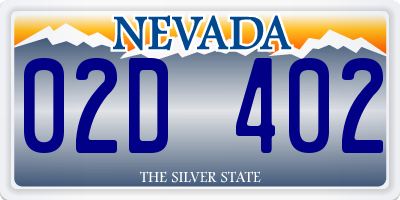 NV license plate 02D402
