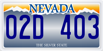 NV license plate 02D403