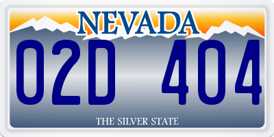NV license plate 02D404