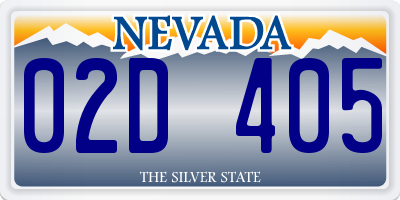 NV license plate 02D405