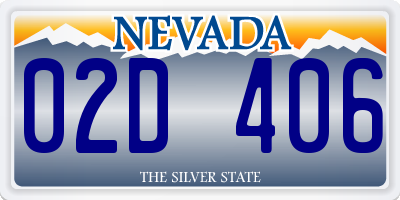 NV license plate 02D406