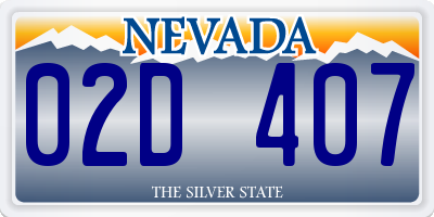 NV license plate 02D407