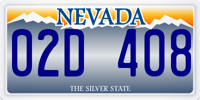 NV license plate 02D408