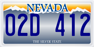 NV license plate 02D412